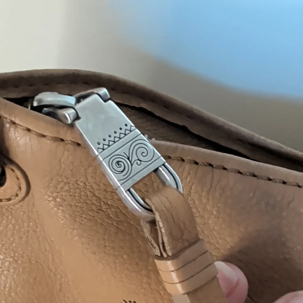 Brighton Tan Shoulder Bag with Black Floral Design - Picture 6 of 14